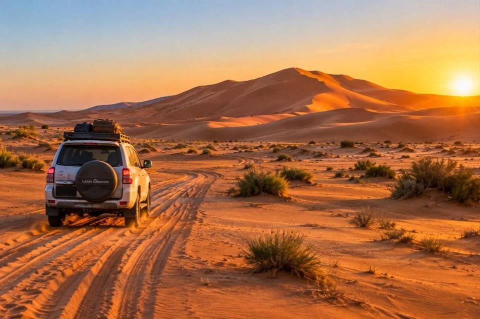 4x4 desert tour to the golden Erg Chegaga dunes on a 4-day journey from Marrakech, Morocco